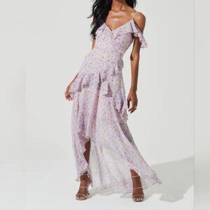 ASTR The Label Pemberley Women's Floral Print Off The Shoulder Maxi Dress